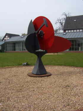 The red version of the Wind-Taumel-Scheibeat an exhibition in Mönchengladbach Germany